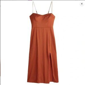 A&F Camille Maxi silk dress in copper Sz L